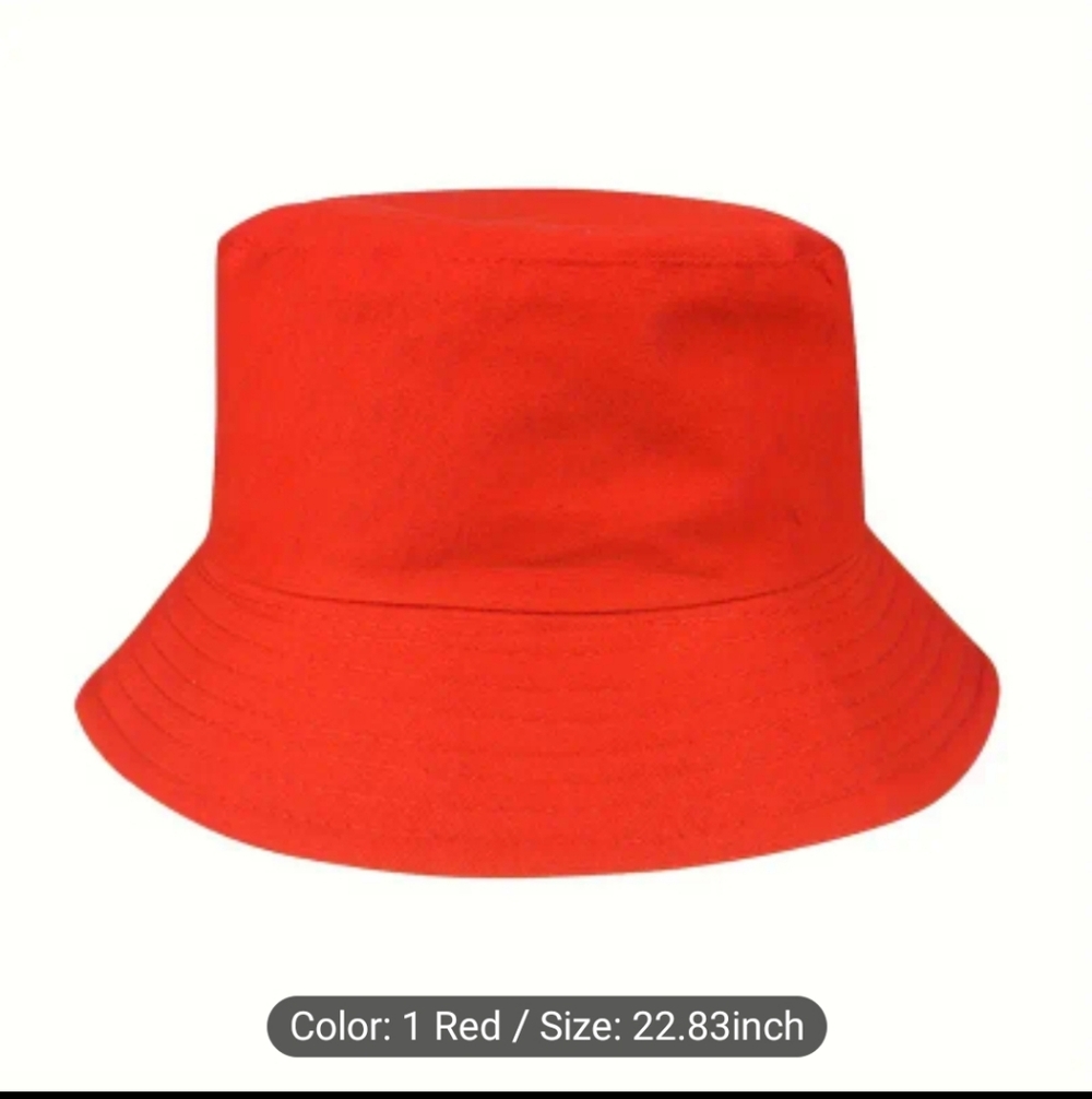 Bucket Hat, Adult, Solid Color Red or Orange Available